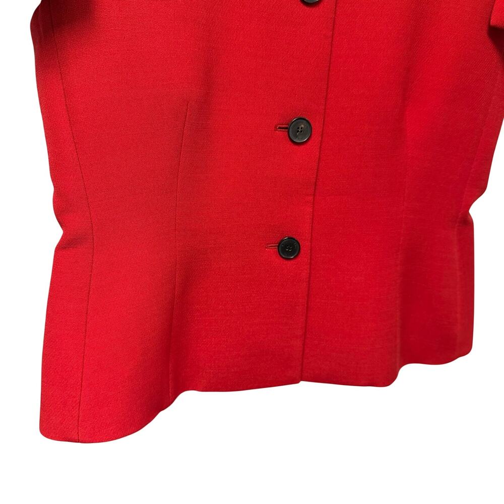 NWT Christian Dior Fitted Short Sleeved Button Up Jacket Red Womens 36 / US 4 - Picture 2 of 9